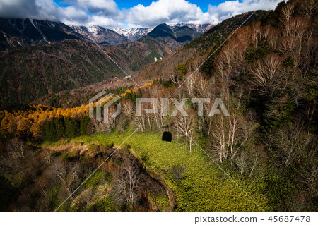 Autumn scene and silhouette from Shinbo high ropeway 45687478