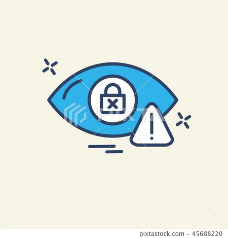 Cyber security locked icon vector 45688220