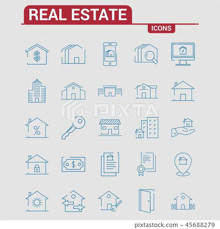 Real Estate icons set 45688279