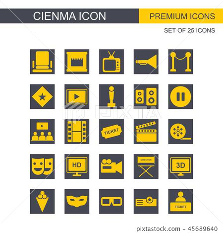 Cinema icons set vector - Stock Illustration [45689640] - PIXTA