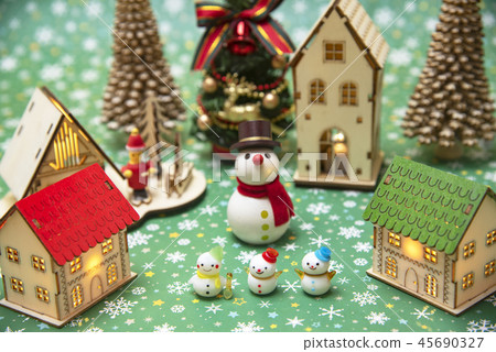 聖誕節圖像木雪人房子樹 45690327