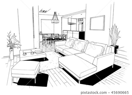 動畫片樣式筆圖畫例證住房 45690665