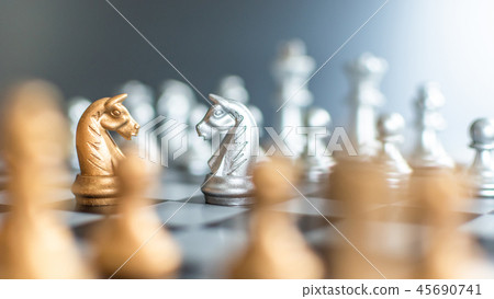 Business strategy competition with chessboard Business strategy competition with chessboard 45690741