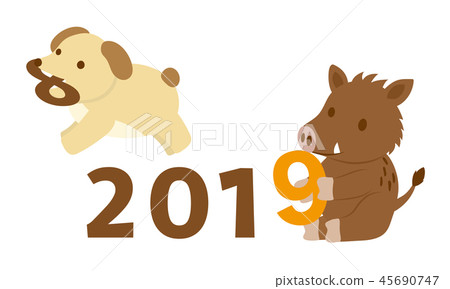 Illustration of a zodiac that changes the year from a dog to a dog 45690747