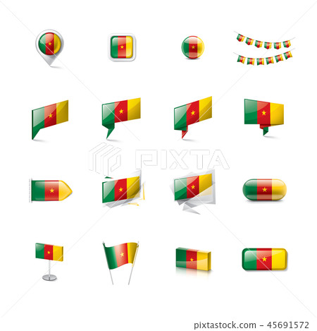 Cameroon flag, vector illustration on a white background Cameroon flag, vector illustration on a white background 45691572