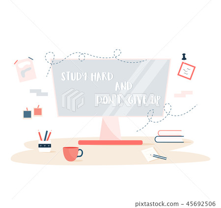 Vector motivational illustration. Study hard Vector motivational illustration. Study hard 45692506