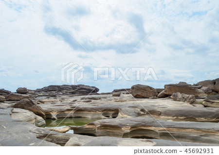 stone landscape, cloud and blue sky stone landscape, cloud and blue sky 45692931