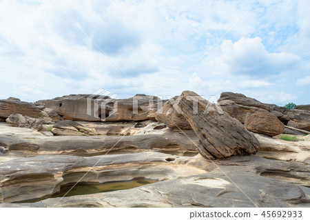 stone landscape, cloud and blue sky stone landscape, cloud and blue sky 45692933