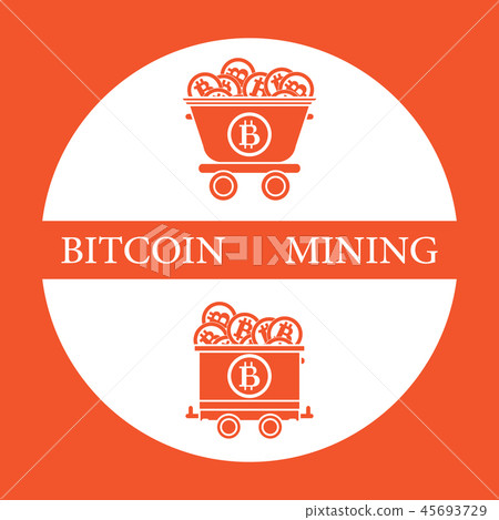 Mining of bitcoins Mining trolleys with bitcoins. Mining of bitcoins Mining trolleys with bitcoins. 45693729