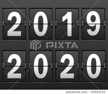 New Year's date 2019, 2020 numbers on scoreboard New Year's date 2019, 2020 numbers on scoreboard 45694181