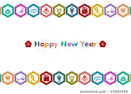 New Year's card New Year Japanese culture Illustration Japanese pattern Turtle pattern white background New Year's card New Year Japanese culture Illustration Japanese pattern Turtle pattern white background 45694498