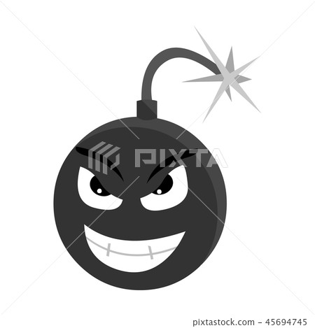 Bomb virus icon in monochrome style isolated on white background. Personal computer symbol stock 45694745