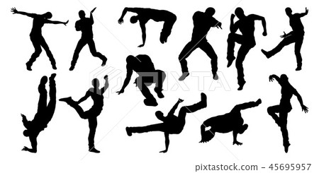 Street Dance Dancer Silhouettes 45695957