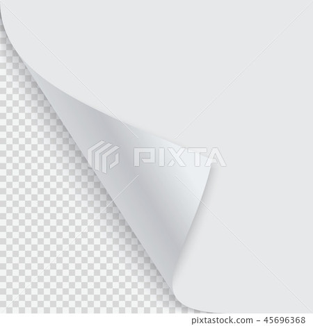 Curled corner of paper with shadow Curled corner of paper with shadow 45696368