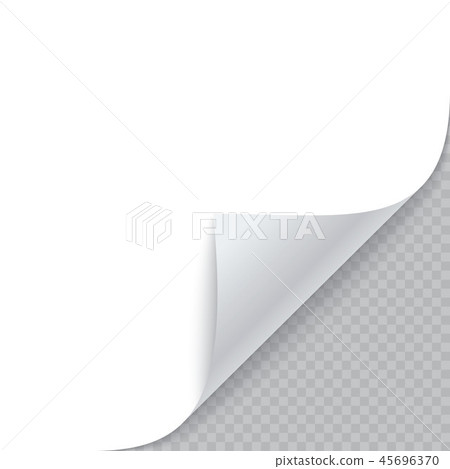 Curled corner of paper with shadow 45696370