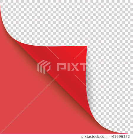 Curled corner of paper with shadow 45696372