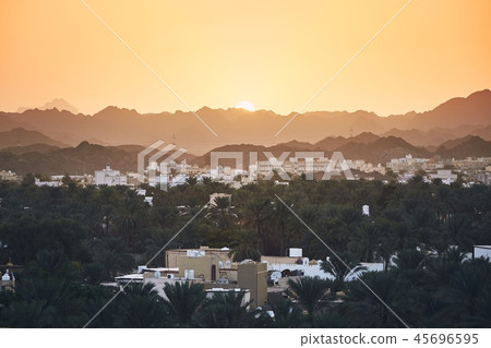 Oman landscape at sunset Oman landscape at sunset 45696595