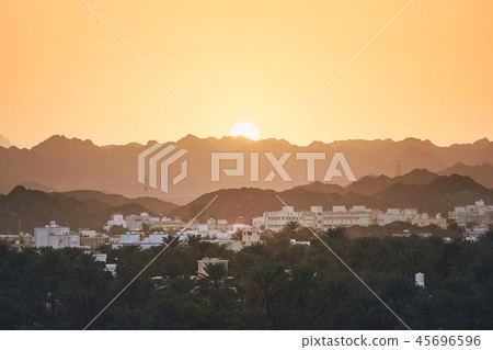 Oman landscape at sunset Oman landscape at sunset 45696596