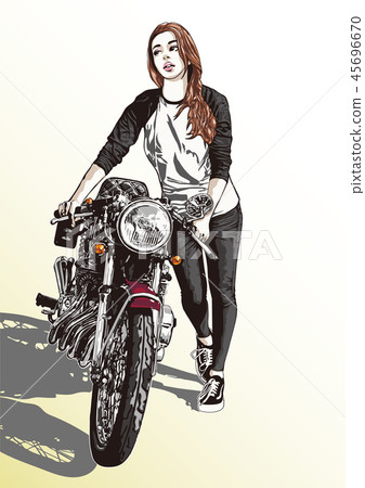 bike, motorbikes, girl 45696670