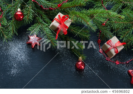 Merry Christmas and Happy New Year Background 45696802