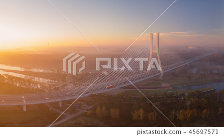 Spectacular view from drone on Redzinski Bridge  45697571