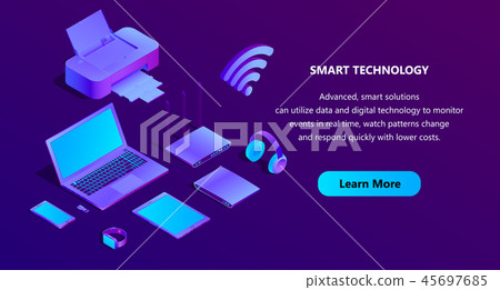 3d isometric ultraviolet web page template 45697685