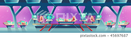 background with interior of spaceship 45697687