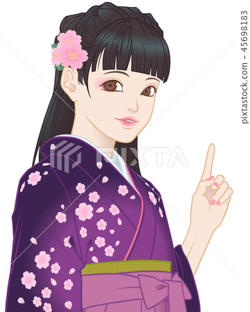 Wolf girl cherry pattern purple point 45698183