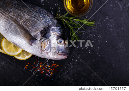 Raw sea bream fish 45701557