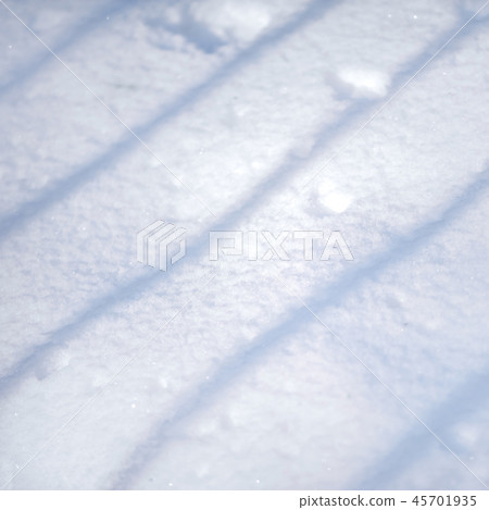 View of snow, texture, white surface with snowflakes 45701935