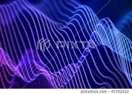 3D Sound waves. Big data abstract visualization. 3D Sound waves. Big data abstract visualization. 45702032