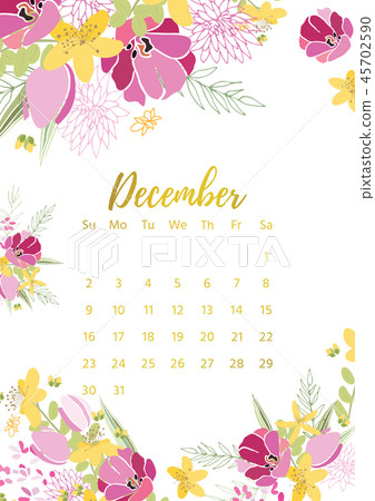 Vintage floral calendar 2018 Vintage floral calendar 2018 45702590
