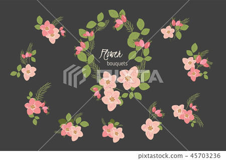 Floral Rosehip retro vintage background, Floral Rosehip retro vintage background, 45703236