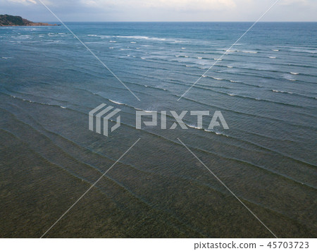 Aerial view beautiful of sea waves from drone 45703723