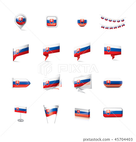 Slovakia flag, vector illustration on a white background Slovakia flag, vector illustration on a white background 45704403