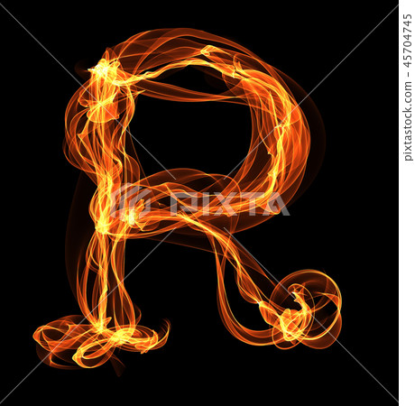 letter in fire illustration letter in fire illustration 45704745