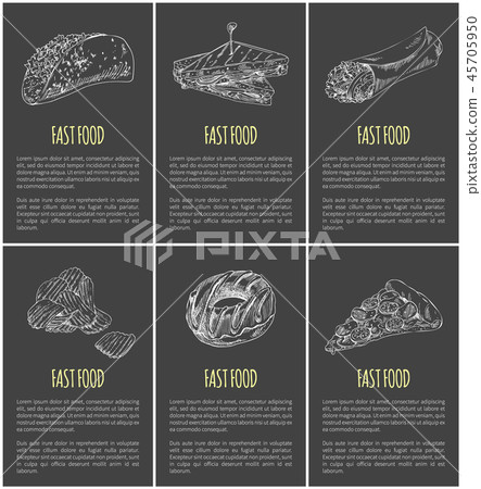 Fast Food Posters and Text Set Vector Illustration Fast Food Posters and Text Set Vector Illustration 45705950