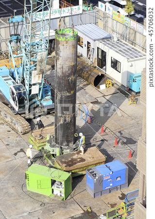 施工現場基礎工作鑽井導管 施工現場基礎工作鑽井導管 45706032