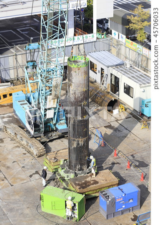 施工現場基礎工作鑽井導管 施工現場基礎工作鑽井導管 45706033