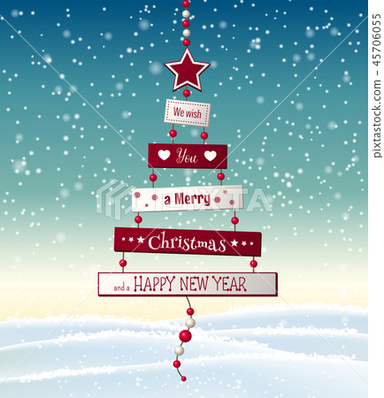 Christmas greeting card with abstract tree - Stock Illustration ...