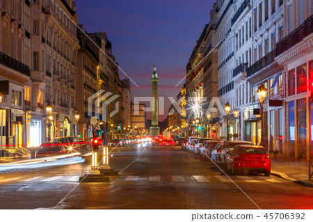 Paris. Vendome Square at sunset. Paris. Vendome Square at sunset. 45706392