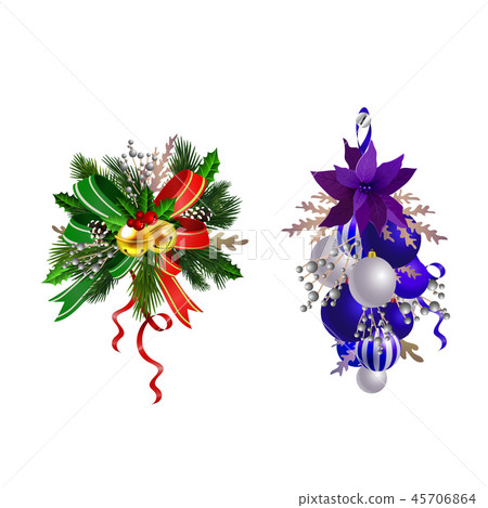 Christmas festive decoration from christmas tree branches Christmas festive decoration from christmas tree branches 45706864