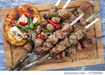 Traditional Shashlik with Salad Traditional Shashlik with Salad 45706869