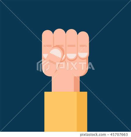 Fist hand up. Freedom, solidarity, uprising icon Fist hand up. Freedom, solidarity, uprising icon 45707663