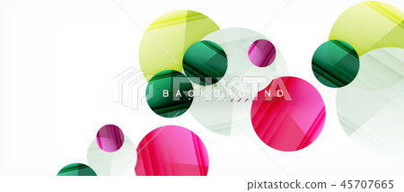 Glossy colorful circles abstract background, modern geometric design 45707665