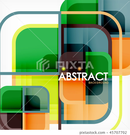 Colorful round squares modern geometric background Colorful round squares modern geometric background 45707702