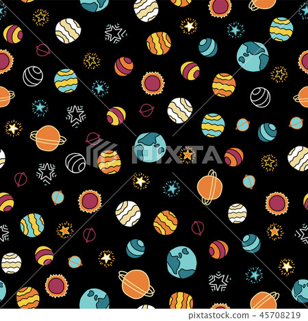 Space galaxy seamless vector background 45708219