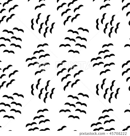 Flock of birds Seamless vector pattern black white Flock of birds Seamless vector pattern black white 45708222