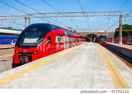 Double-decker Aeroexpress train in Moscow Double-decker Aeroexpress train in Moscow 45708318