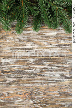 Christmas background with fir tree in rustic style 45708536